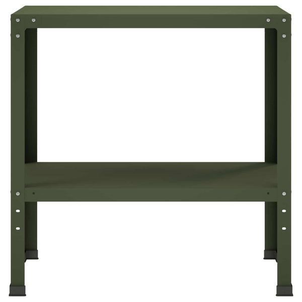 Istutuspöytä 100 x 40 x 80 cm Jauhemaalattu Teräs Oliivinvihreä