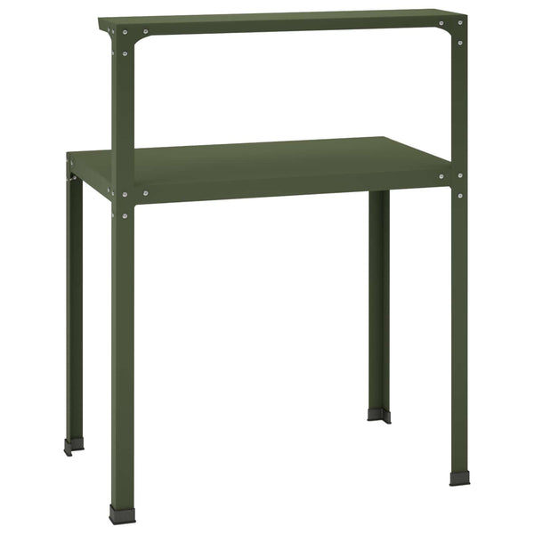 Istutuspöytä 60 x 50 x 104 cm Jauhemaalattu Teräs Oliivinvihreä