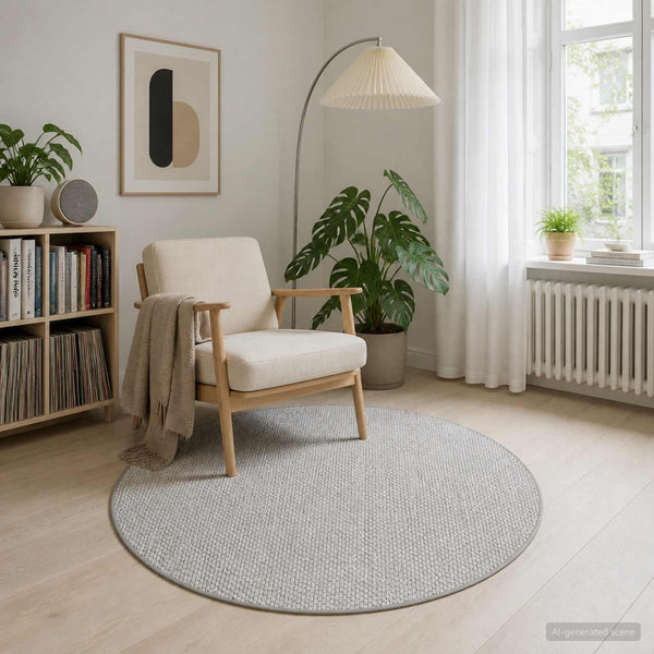 Matto Harmaa Ø 120 cm 100% polyesteri 3 mm Käytettävää