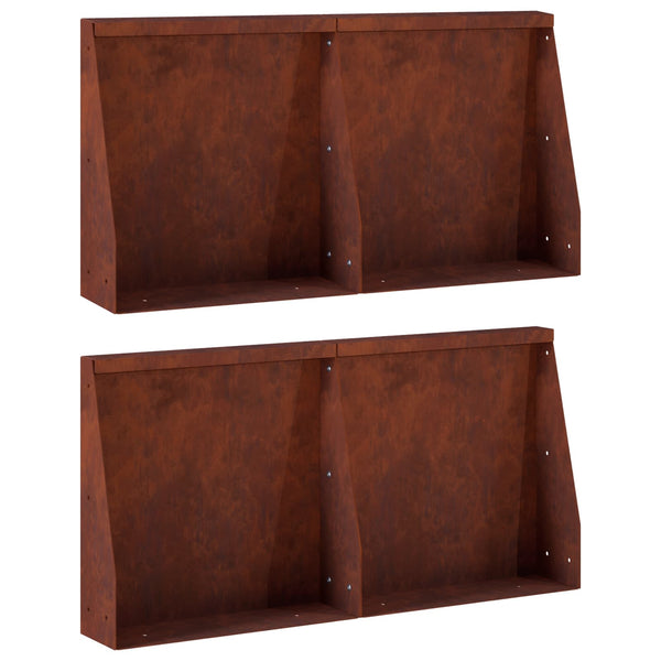 Pato 4 kpl 40 x 12 x 50 cm Säänkestävä teräs Ruosteinen