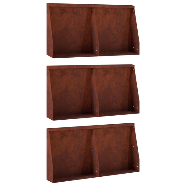 Pato 6 kpl 40 x 12 x 40 cm Säänkestävä teräs Ruosteinen
