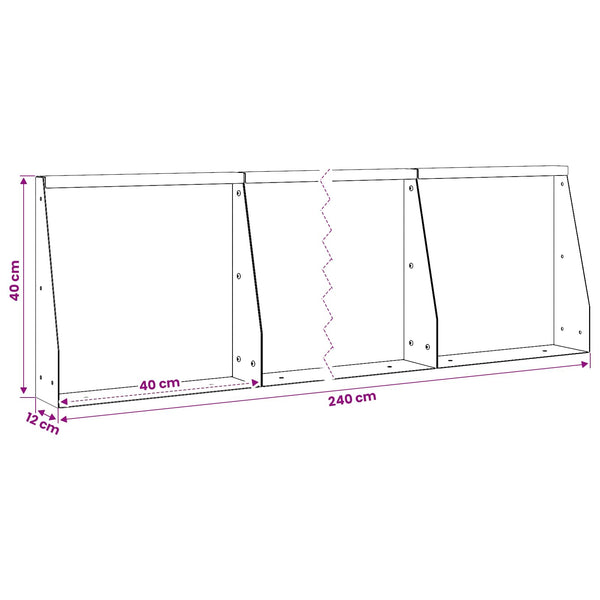 Pato 6 kpl 40 x 12 x 40 cm Säänkestävä teräs Ruosteinen