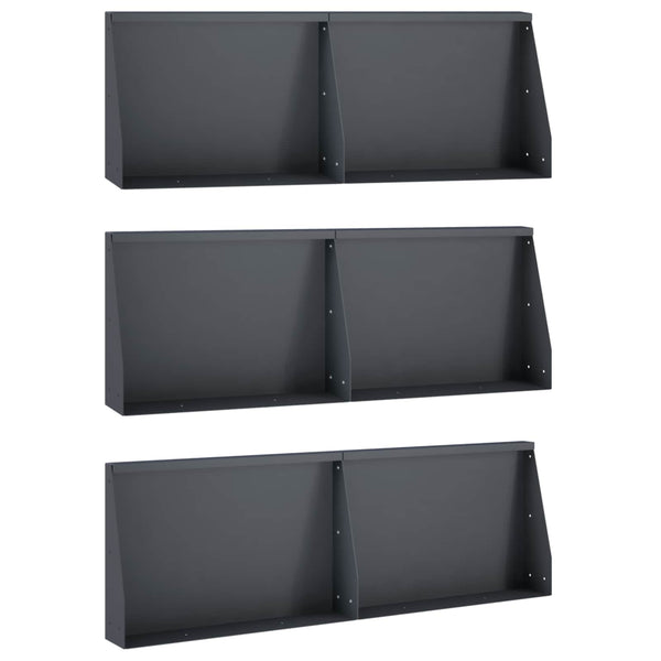Pato 6 kpl 60 x 12 x 30 cm Teräs Antrasiitti