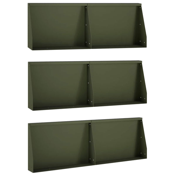 Pato 6 kpl 60 x 12 x 30 cm Teräs Oliivinvihreä