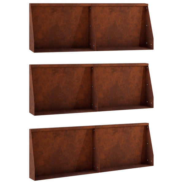Pato 6 kpl 60 x 12 x 30 cm Säänkestävä teräs Ruosteinen