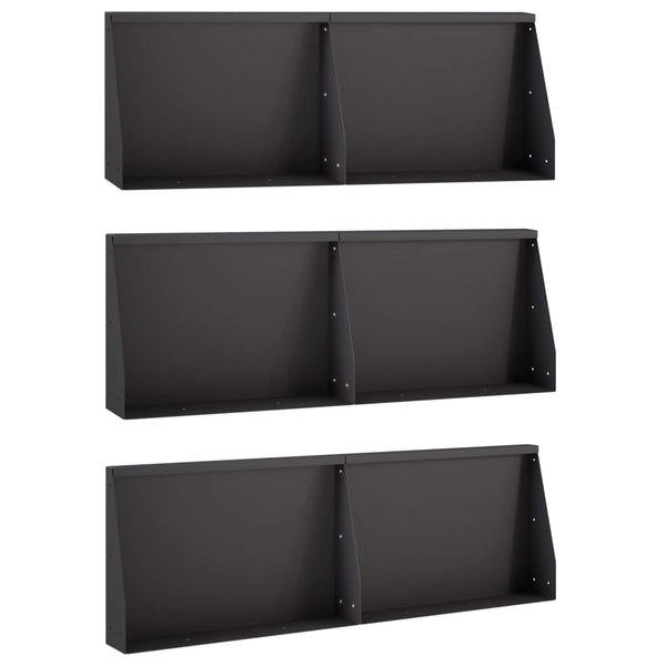 Pato 6 kpl 60 x 12 x 50 cm Teräs Musta