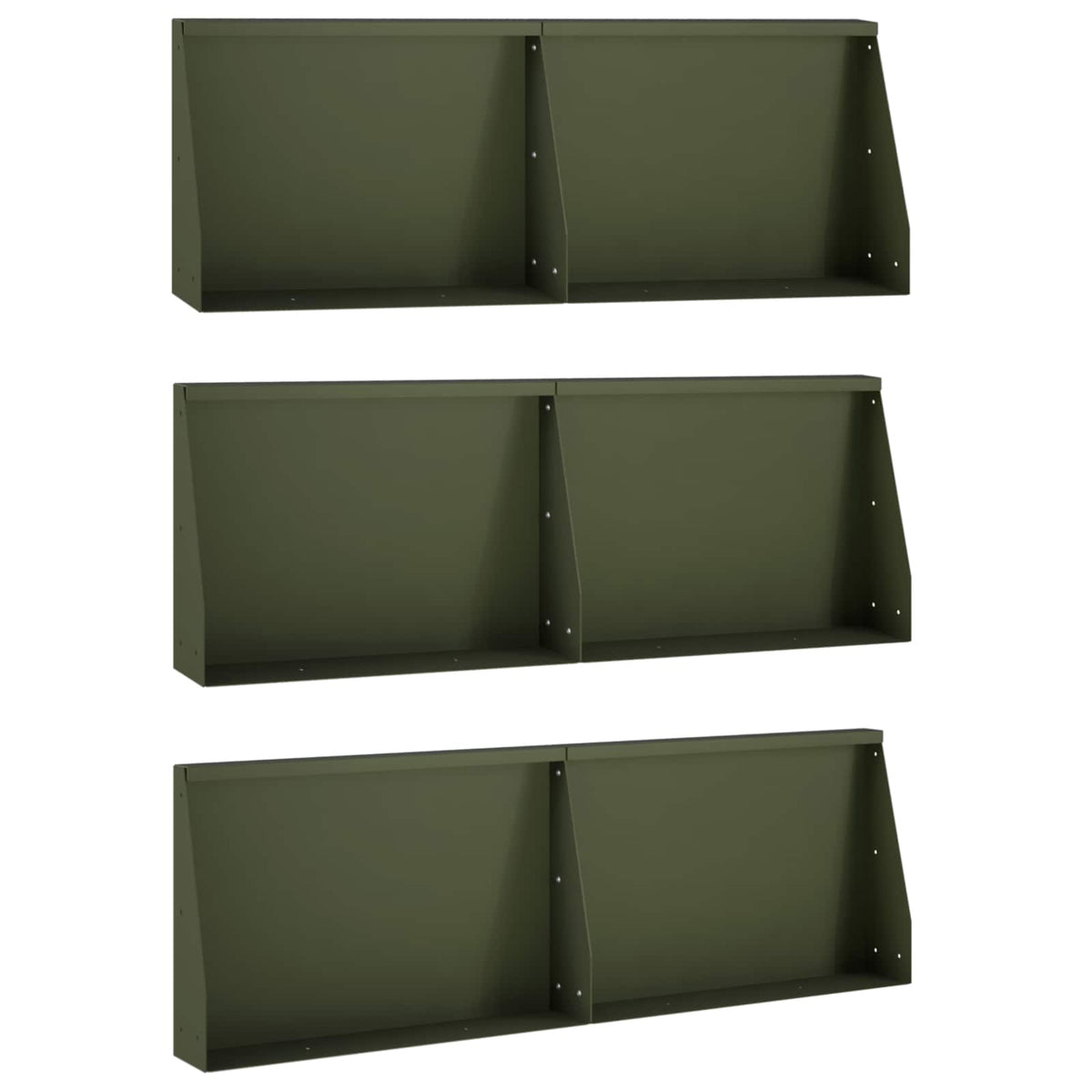 Pato 6 kpl 60 x 12 x 50 cm Teräs Oliivinvihreä