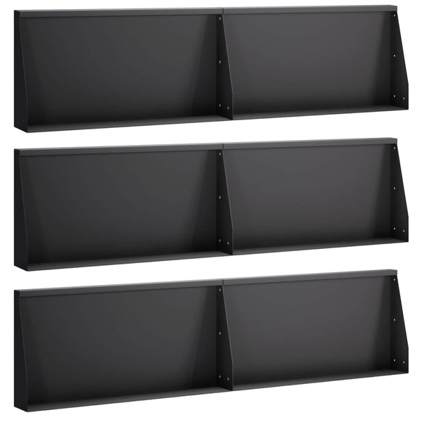 Pato 6 kpl 80 x 12 x 50 cm Teräs Musta