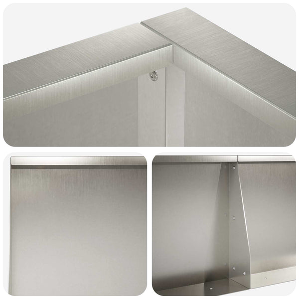 Pato 6 kpl 200 x 100 x 40 cm Ruostumaton teräs Hopea