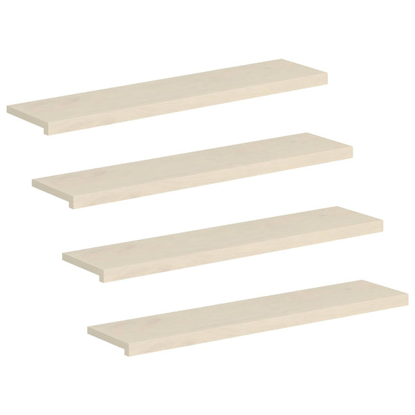 Portaan askelma 4 kpl 120 x 30 x 2 cm valkoinen Mäntypuu