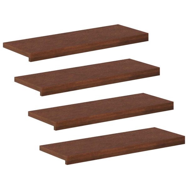 Portaan askelma 4 kpl 80 x 25 x 2 cm Tumma ruskea Mäntypuu