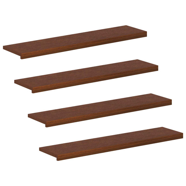 Portaan askelma 4 kpl 120 x 30 x 2 cm Tumma ruskea Mäntypuu