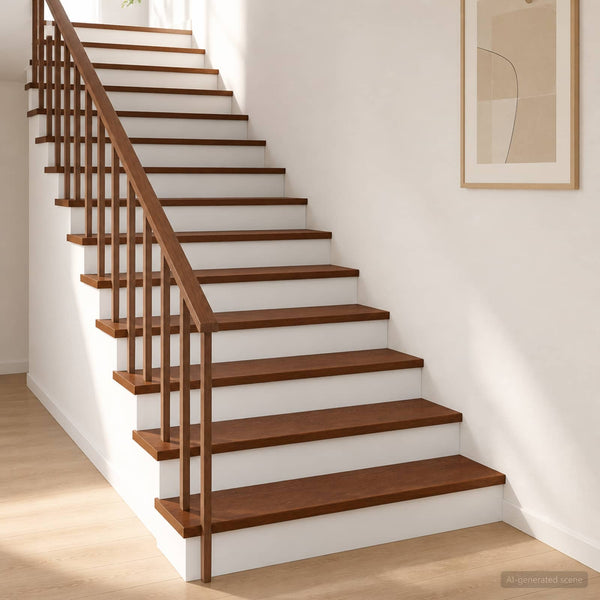 Portaan askelma 8 kpl 90 x 30 x 2 cm Tumma ruskea Mäntypuu