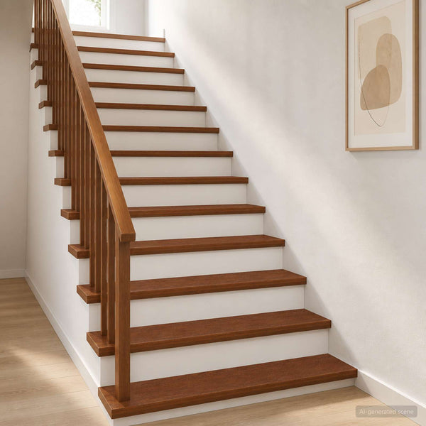 Portaan askelma 8 kpl 120 x 30 x 2 cm Tumma ruskea Mäntypuu