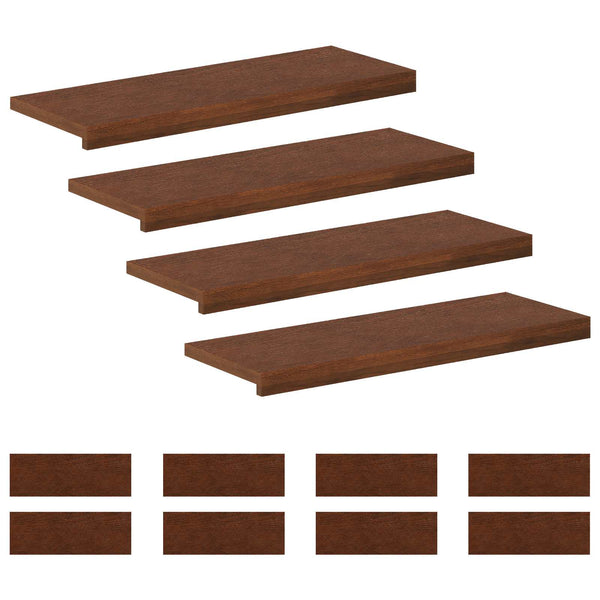 Portaan askelma 12 kpl 80 x 30 x 2 cm Tumma ruskea Mäntypuu