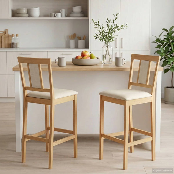 Baarijakkara 2 kpl Luonnollinen ja beige