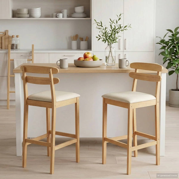 Baarijakkara 2 kpl Luonnollinen ja beige