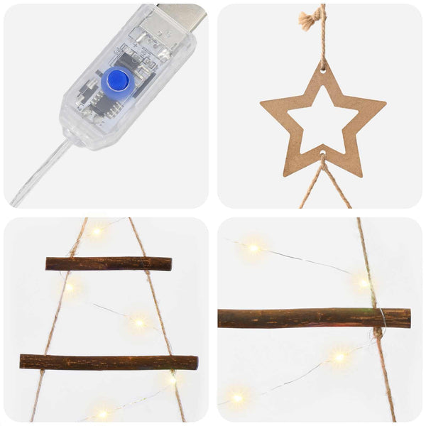 Ripustettava joulupuu 210 cm 130 LEDiä Lämpimän Valkoinen