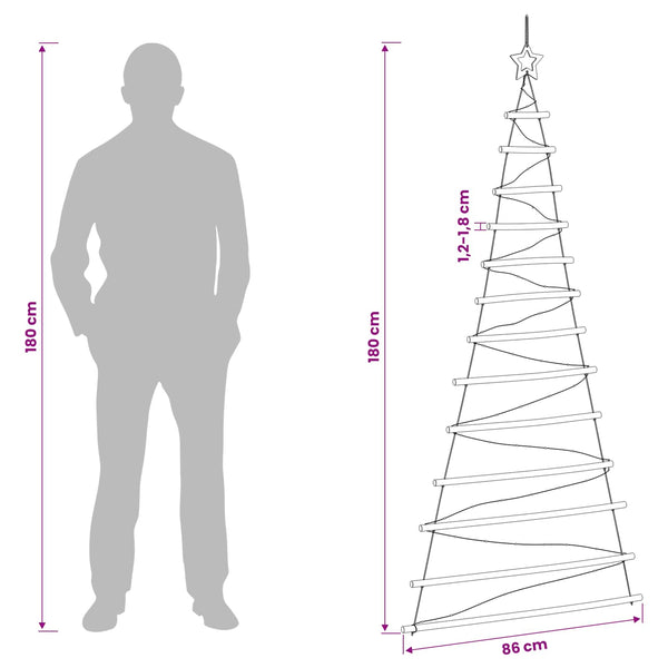 Ripustettava joulupuu 180 cm 100 LEDiä Monivärinen