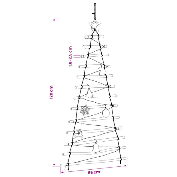 Ripustettava joulupuu 120 cm 50 LEDiä Monivärinen