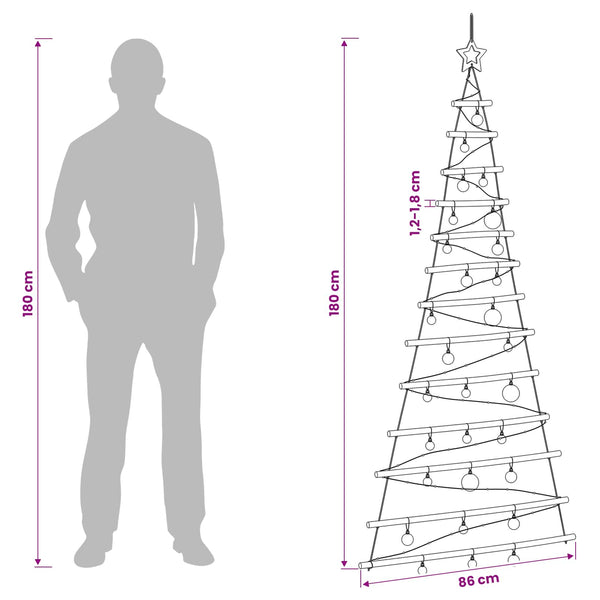 Riippuva joulukuusi joulupalloilla 180 cm 100 LEDiä Monivärinen