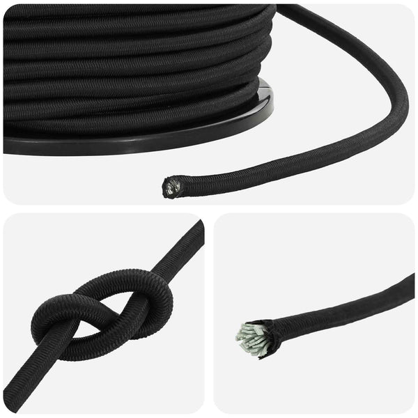 Bungee Kuminauhat 8 mm Musta PP ja kumi