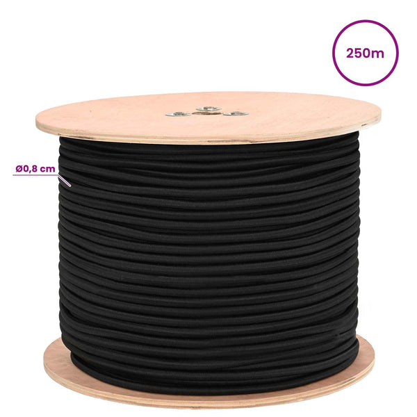 Bungee Kuminauhat 8 mm Musta PP ja kumi