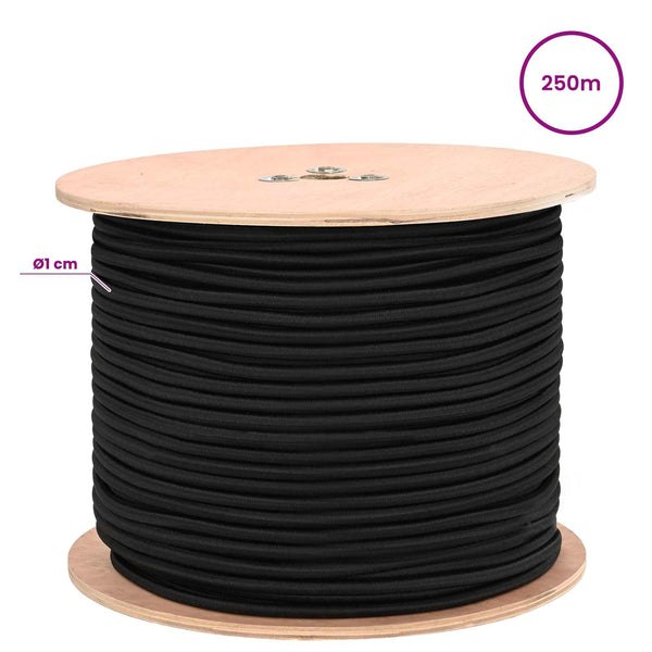 Bungee Kuminauhat 10 mm Musta PP ja kumi