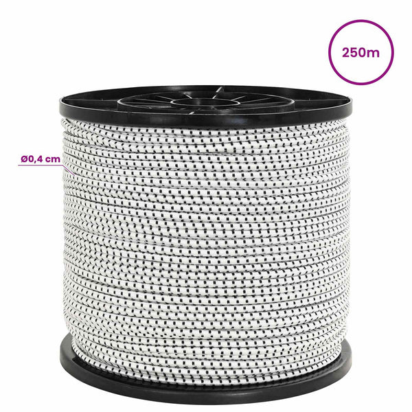 Bungee Kuminauhat 4 mm Musta ja Valkoinen PP ja kumi