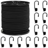 Bungee Kuminauhat Koukkuilla 4 mm Musta PP ja kumi