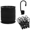 Bungee Kuminauhat Koukkuilla 6 mm Musta PP ja kumi