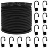 Bungee Kuminauhat Koukkuilla 8 mm Musta PP ja kumi