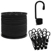 Bungee Kuminauhat Koukkuilla 10 mm Musta PP ja kumi