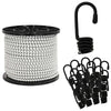 Bungee Kuminauhat Koukkuilla 8 mm Musta ja Valkoinen PP ja kumi