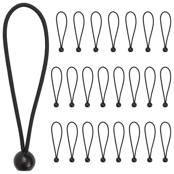 Bungee-narut palloilla 24 kpl Musta 4 mm x 22 cm Polypropeeni