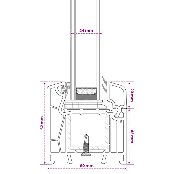 Kellarin ikkunan sisäpuolen väri Valkoinen RISOR 30 x 40 cm