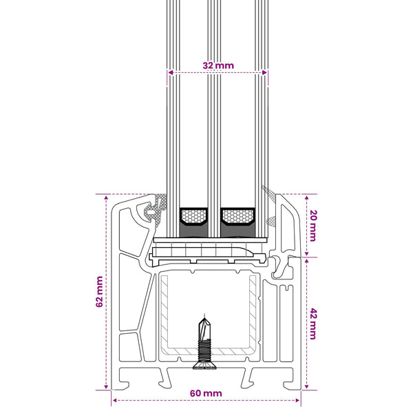 Kellarin ikkunan sisäpuolen väri Valkoinen RISOR 30 x 90 cm