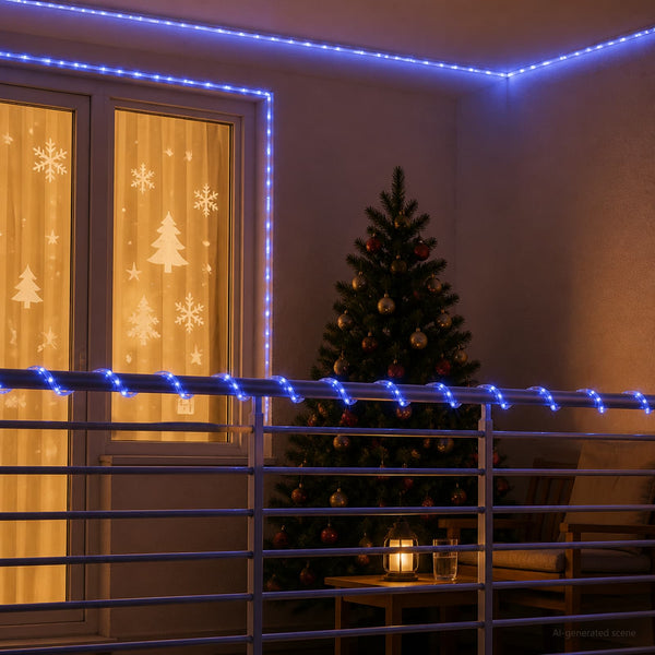 LED-jouluvalokaapeli 120 LEDiä Sininen ja 5 m