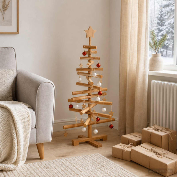 Puinen Joulukuusi KOTKA 90 cm Täysi mänty Ruskea viilu