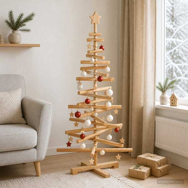 Puinen Joulukuusi KOTKA 120 cm Täysi mänty Ruskea viilu