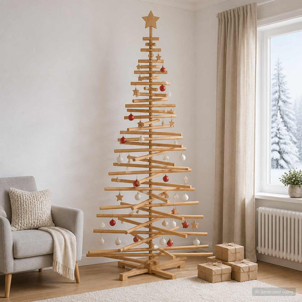 Puinen Joulukuusi KOTKA 210 cm Täysi mänty Ruskea viilu