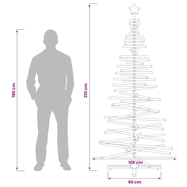 Puinen Joulukuusi KOTKA 210 cm Täysi mänty Ruskea viilu