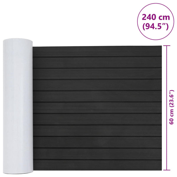 Venealusta Raidallinen Tumma Harmaa ja Musta 240 x 60 cm EVA