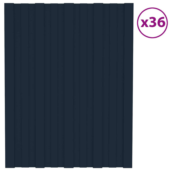 Kattopaneeli 36 kpl Antrasiitti 60 x 45 cm Galvanoitu teräs