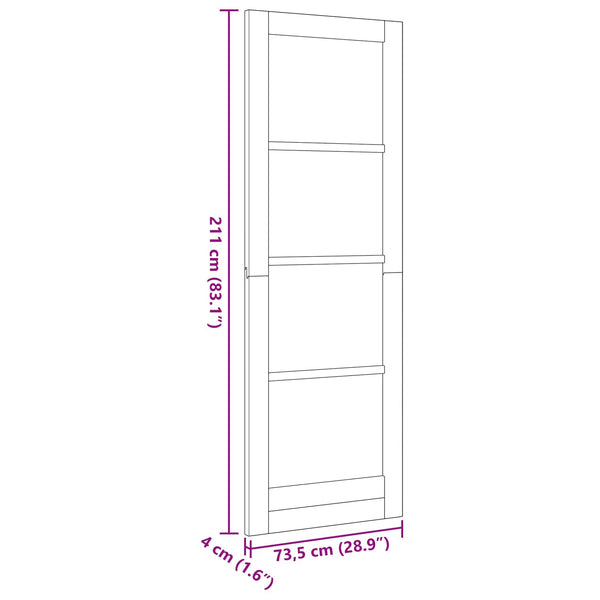 Sisäovi 73,5 x 211 cm vaneri valkoinen
