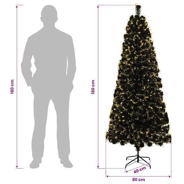 Valokuitujoulukuusi 180 cm 24 LEDiä Lämpimän Valkoinen