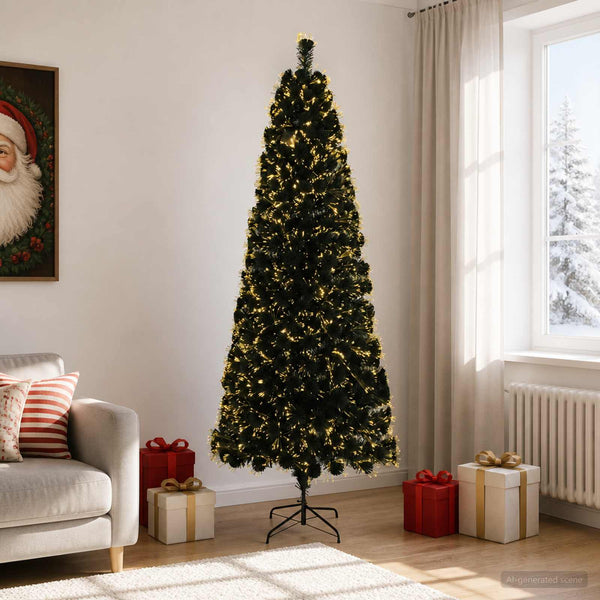 Valokuitujoulukuusi 210 cm 24 LEDiä Lämpimän Valkoinen