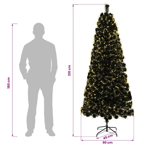 Valokuitujoulukuusi 210 cm 24 LEDiä Lämpimän Valkoinen