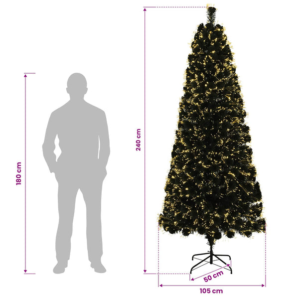 Valokuitujoulukuusi 240 cm 36 LEDiä Lämpimän Valkoinen