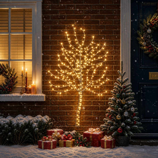 Seinälle asennettava LED-joulukuusi 150 cm 140 LEDiä